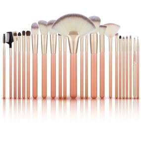 img 4 attached to Logiverl 24 Piece Professional Synthetic Makeup Brush Set with Travel Case - The Perfect Christmas Gift!