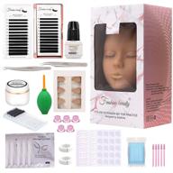 complete eyelash extension kit: silicone mannequin head with replaced eyelids - ideal lash training set & supplies for beginners in eyelash extensions logo