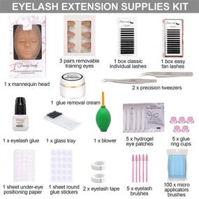 img 3 attached to Complete Eyelash Extension Kit: Silicone Mannequin Head with Replaced Eyelids - Ideal Lash Training Set & Supplies for Beginners in Eyelash Extensions