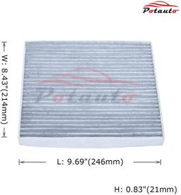 img 3 attached to 🚗 POTAUTO MAP 1009C (CF10361) High-Quality Activated Carbon Car Cabin Air Filter Replacement for CHEVROLET COBALT HHR, PONTIAC CG5 PURSUIT, SATURN ION