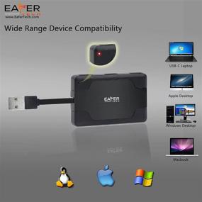 img 1 attached to 📱 DOD Military CAC Smart Card Reader with USB Type-C Adapter, Multi-Card Reader Supporting SD/SDXC/MMC/M2/SIM Cards/Micro-SD and [3] USB 2.0 Ports by Eafer Tech ECR1+