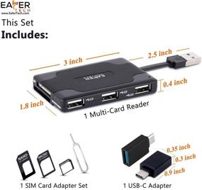 img 2 attached to 📱 DOD Military CAC Smart Card Reader with USB Type-C Adapter, Multi-Card Reader Supporting SD/SDXC/MMC/M2/SIM Cards/Micro-SD and [3] USB 2.0 Ports by Eafer Tech ECR1+