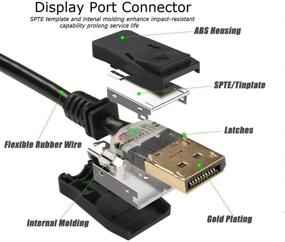 img 2 attached to 🔌 Кабель DisplayPort UKYEE 6 футов 2 шт - DP в Displayport 1,2 кабель, 1440P @ 144Гц, 4K @ 60Гц - черный, золоченый