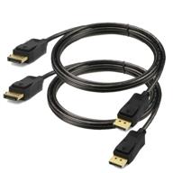 🔌 ukyee displayport cable 6ft 2-pack - dp to displayport 1.2 cord, 1440p@144hz, 4k@60hz - black, gold plated logo