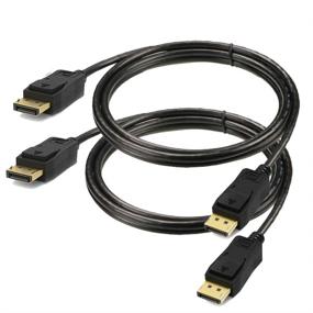 img 4 attached to 🔌 Кабель DisplayPort UKYEE 6 футов 2 шт - DP в Displayport 1,2 кабель, 1440P @ 144Гц, 4K @ 60Гц - черный, золоченый