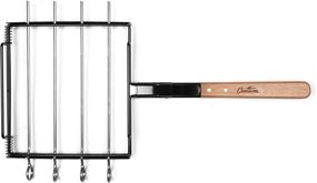 img 1 attached to 🍢 Camerons Products Skewer Rack Set - Non-Stick Stainless Steel for Grilling Barbecue Shish Kabobs, BBQ Meat, Vegetables, Fruit - (1 Rack, 4 Skewers) with Removable Handle