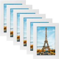 🖼️ auslar pack of 6, 4x6 picture frames with hd glass for home decor, tabletop display and wall hanging - multiple pictures organizers, white логотип