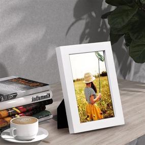 img 1 attached to 🖼️ Auslar Pack of 6, 4x6 Picture Frames with HD Glass for Home Decor, Tabletop Display and Wall Hanging - Multiple Pictures Organizers, White