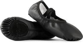 img 4 attached to VICVIK Leather Ballet Shoes for Girls - Ideal Athletic Footwear