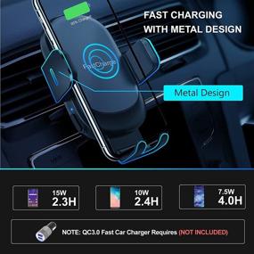 img 3 attached to 📱 Owhow Max 15W Wireless Car Charger: Fast Qi Charging Auto Clamping Phone Holder for iPhone 12 11 Pro Max XS Samsung Galaxy S20 Ultra/S10+/S9+ - Windshield Dashboard & Air Vent Mount