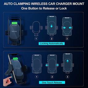 img 2 attached to 📱 Owhow Max 15W Wireless Car Charger: Fast Qi Charging Auto Clamping Phone Holder for iPhone 12 11 Pro Max XS Samsung Galaxy S20 Ultra/S10+/S9+ - Windshield Dashboard & Air Vent Mount