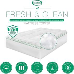 img 3 attached to 🛏️ BioPEDIC Clean Full 2.5-Inch Fiberfill Mattress Topper with Ultra-Fresh Treated Fabric for Odor and Stain Resistance – White