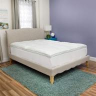🛏️ biopedic clean full 2.5-inch fiberfill mattress topper with ultra-fresh treated fabric for odor and stain resistance – white logo