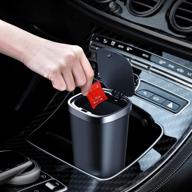 🚗 car mini trash can with lid – dustbin for car, cup holder trash can with 45 extra garbage bags – suitable for cars, bedrooms, kitchens (black) logo