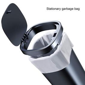 img 1 attached to 🚗 Car Mini Trash Can with Lid – Dustbin for Car, Cup Holder Trash Can with 45 Extra Garbage Bags – Suitable for Cars, Bedrooms, Kitchens (Black)