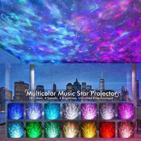 img 3 attached to 🌟 Rossetta Star Projector: Remote Control, Bluetooth Speaker, 14 Colors LED Night Lights - Perfect for Bedroom, Kids Room, Home Theater & Party Decor