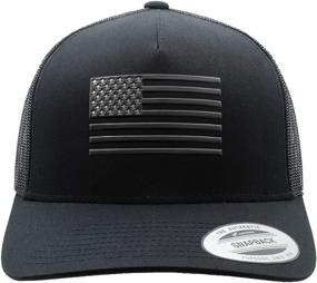 img 3 attached to The Pride American Flag Hat: Premium 3D Patch Trucker Baseball Snapback (Black-BK-Matte) - Unisex