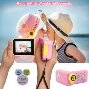 img 1 attached to 📷 Dinosaur Kids Video Camera Camcorder with 270°Rotation 2.4Inch Screen, 1080P FHD Camera for Kids Digital Video Camera Recorder for Boys Girls Gift Age 3-10 with 32G SD Card, Card Reader" - Slightly revised: "Dinosaur Kids Video Camera with 270°Rotation 2.4 Inch Screen, 1080P FHD Camera for Kids Digital Recording, Boys Girls Gift Age 3-10, 32GB SD Card, Card Reader