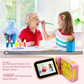 img 3 attached to 📷 Dinosaur Kids Video Camera Camcorder with 270°Rotation 2.4Inch Screen, 1080P FHD Camera for Kids Digital Video Camera Recorder for Boys Girls Gift Age 3-10 with 32G SD Card, Card Reader" - Slightly revised: "Dinosaur Kids Video Camera with 270°Rotation 2.4 Inch Screen, 1080P FHD Camera for Kids Digital Recording, Boys Girls Gift Age 3-10, 32GB SD Card, Card Reader