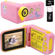 📷 dinosaur kids video camera camcorder with 270°rotation 2.4inch screen, 1080p fhd camera for kids digital video camera recorder for boys girls gift age 3-10 with 32g sd card, card reader" - slightly revised: "dinosaur kids video camera with 270°rotation 2.4 inch screen, 1080p fhd camera for kids digital recording, boys girls gift age 3-10, 32gb sd card, card reader logo