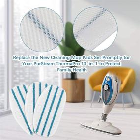 img 1 attached to 🧽 Premium 10-Pack Replacement Microfibre Steam Mop Pads for PurSteam ThermaPro 10-in-1