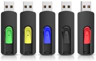 🔌 keathy flash drive 32gb 5 pack - usb 2.0 thumb drive memory sticks - retractable & zip drive - 5 mixed colors - pc & mac compatible logo