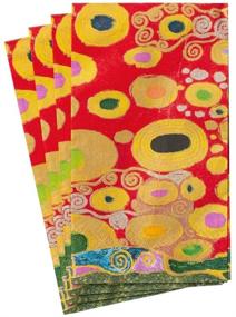 img 2 attached to Caspari Red Vienna Nouveau Paper Guest Towel Napkins - 2 Packs of 15