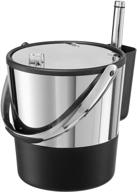 insulated ice bucket 4 quart / 3.8 l - stainless steel, black by oggi logo