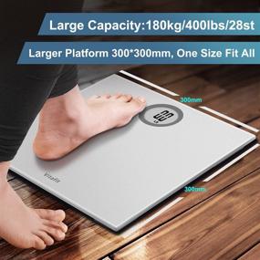 img 3 attached to 📱 Vitafit Digital Body Weight Bathroom Scale with Step-On Technology, LCD Display - Elegant Silver (400lb)