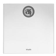 📱 vitafit digital body weight bathroom scale with step-on technology, lcd display - elegant silver (400lb) logo