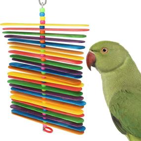 img 2 attached to Яркие игрушки для попугаев Bonka Bird Toys: Большая натуральная палка для попугаев, квакеров, попугаев-буджи, вьюрков, канюреков и попугайчиков!