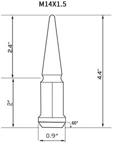 img 3 attached to 🔧 Spike Lug Nuts 14x1.5 (24 pcs) | Solid Metal Wheel Lug Nuts - Purple - with 1 Key for Aftermarket Wheels