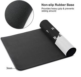 img 3 attached to 🌸 XL Japanese Cherry Tree Blossom Gaming Mouse Pad - Black and White, Extended Desk Mat with Stitched Edges, 31.5 X 11.8 Inch, Non-Slip Rubber Base