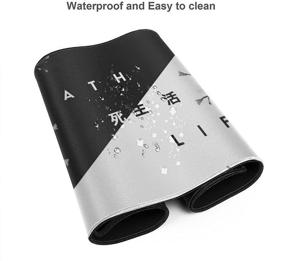 img 2 attached to 🌸 XL Japanese Cherry Tree Blossom Gaming Mouse Pad - Black and White, Extended Desk Mat with Stitched Edges, 31.5 X 11.8 Inch, Non-Slip Rubber Base