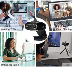 img 1 attached to 📷 2K USB Webcam with Microphone, Wireless Earbud, and 3.5mm Earphones for Facebook Live Streaming, Gaming, Distance Meetings, Video Recording, Zoom, Skype, Facetime, Teams