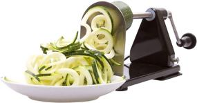 img 1 attached to ICO 4-Blade Spiralizer Veggie Slicer & Curly Fries Maker, 🥒 Durable with 3 Exchangeable Blades & 1 Integrated, Enhanced Black Design