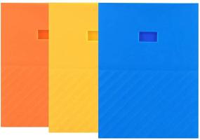 img 4 attached to 📁 3 Pack Oriolus Silicone Case for WD My Passport Portable External Hard Drive (Blue, Orange, Yellow) - Fits 4TB, 3TB, 2TB, 1TB