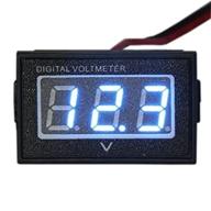 ⚡ waterproof battery monitor dc 4.5-150v voltmeter tester for automative electric cars, golf cart, e-bike, bicycle & motorcycle - small digital gauge with 0.56'' led (blue) logo