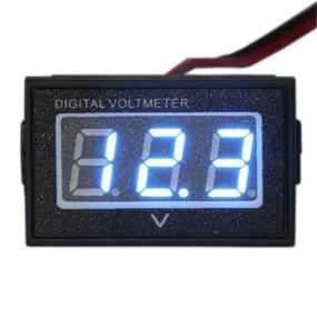 img 1 attached to ⚡ Waterproof Battery Monitor DC 4.5-150V Voltmeter Tester for Automative Electric Cars, Golf Cart, E-Bike, Bicycle & Motorcycle - Small Digital Gauge with 0.56'' LED (Blue)