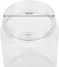 img 1 attached to 🍶 Tebery 16-Pack Round Plastic Jars Bottles Canisters: Airtight 16-Ounce Food Containers for Kitchen & Household Storage