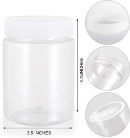 img 2 attached to 🍶 Tebery 16-Pack Round Plastic Jars Bottles Canisters: Airtight 16-Ounce Food Containers for Kitchen & Household Storage
