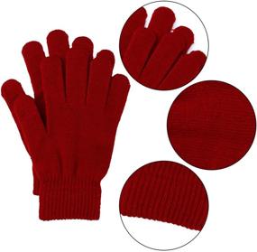 img 2 attached to Warm-up Your Winter with Cooraby Knitted Finger Stretch Gloves for Men