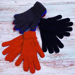 img 1 attached to Warm-up Your Winter with Cooraby Knitted Finger Stretch Gloves for Men