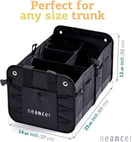 img 2 attached to 🚗 Neancer Car Trunk Organizer with Handles, Adjustable Straps, Divider Compartments - Ideal for SUVs, Cargo Storage, and Organization
