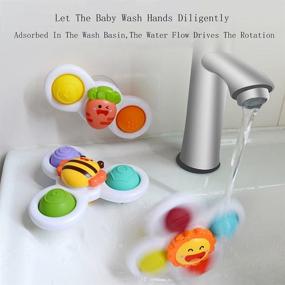 img 1 attached to Ingoooood Suction Cup Spinner Bath Toys 3PCS for Toddlers 1-3 – Spinning Tops for Toddlers, Baby Dimple Toys