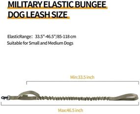 img 3 attached to Premium Military Bungee Dog Leash with Elastic Rope and 2 Padded Control Handles for Small and Medium Dogs - Ranger Green