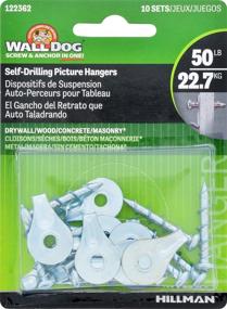 img 2 attached to 🔩 Hillman Chrome 122362 Wall Dogs with Picture Hanging Hook, Self-Drilling, Supports up to 50 lbs