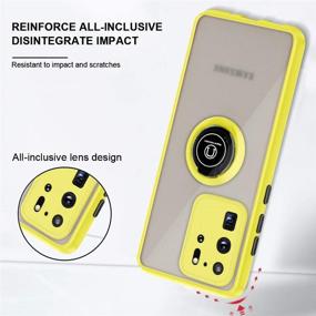 img 2 attached to 📱 SOKAD Samsung Galaxy S20 Ultra Case - Yellow, 360 Degree Rotation Finger Ring Kickstand, Anti-Scratch, Magnetic Car Mount Compatible