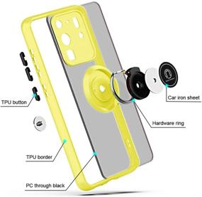 img 3 attached to 📱 SOKAD Samsung Galaxy S20 Ultra Case - Yellow, 360 Degree Rotation Finger Ring Kickstand, Anti-Scratch, Magnetic Car Mount Compatible