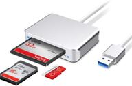 rocketek usb 3.0 алюминиевый 3-слотовый считыватель sd-карт: совместимый с sd/tf, micro sd, mmc, cf картами памяти - windows, mac, linux логотип